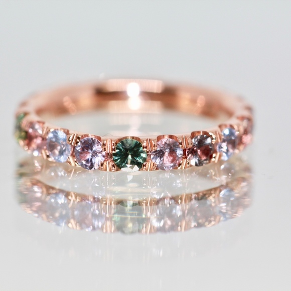 2 carat Diamonds 14k Rose Gold Color Eternity Ring - Picture 5 of 6